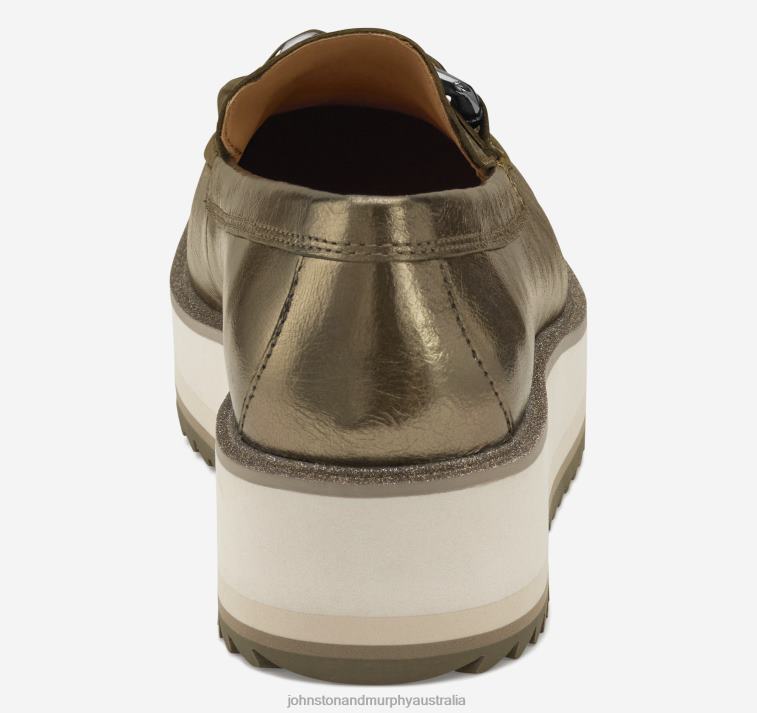 Shoes Bronze Metallic Sheepskin XB6RX1262 Johnston & Murphy Women Gracelyn Chain Loafer - Image 3