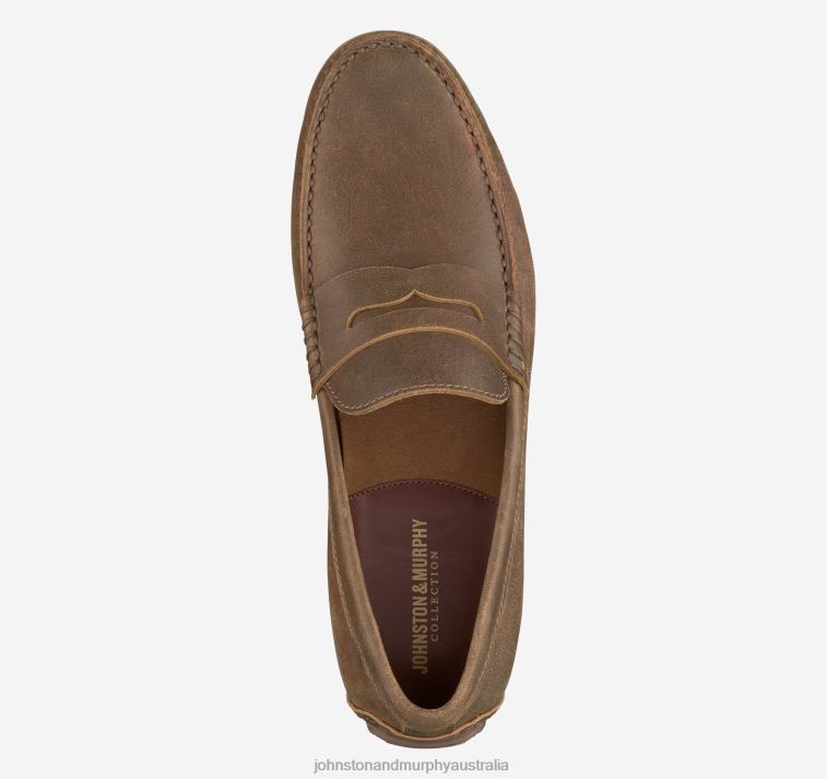 Shoes Brown American Full Grain XB6RX273 Johnston & Murphy Men Baldwin Driver Penny - Image 2