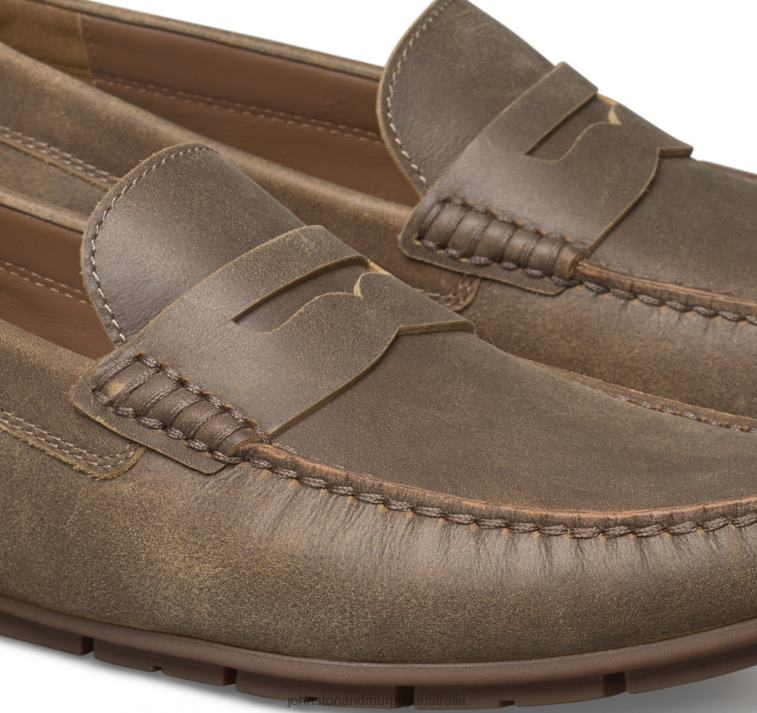 Shoes Brown American Full Grain XB6RX273 Johnston & Murphy Men Baldwin Driver Penny - Image 5