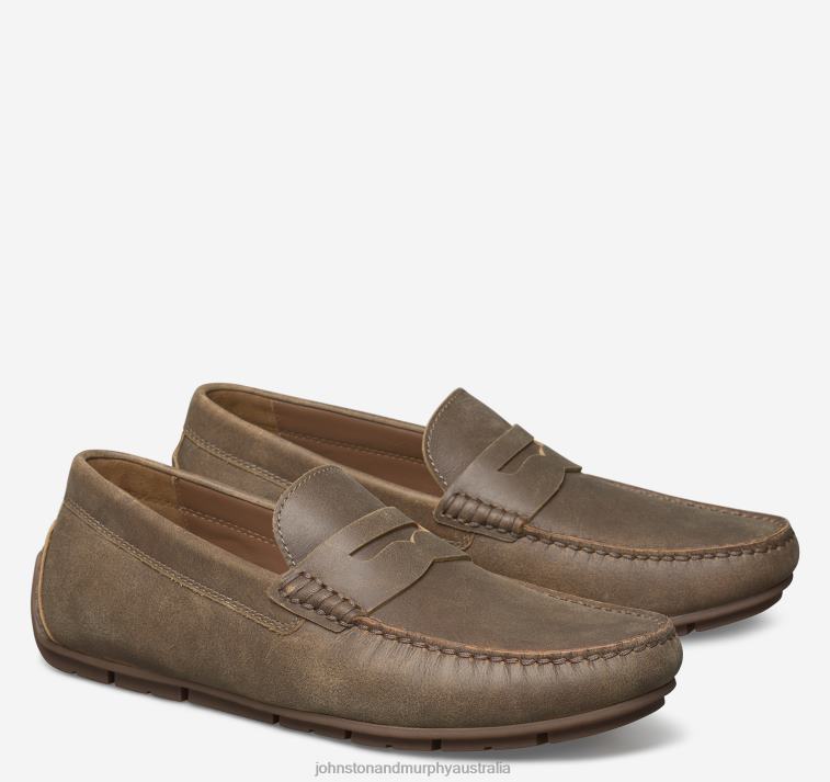 Shoes Brown American Full Grain XB6RX273 Johnston & Murphy Men Baldwin Driver Penny - Image 1