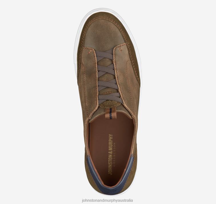 Shoes Brown English Suede/Sheepskin XB6RX304 Johnston & Murphy Men Anson Stretch Lace-to-Toe - Image 2