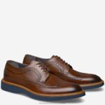 Shoes Brown Italian Calfskin XB6RX184 Johnston & Murphy Men Jameson Longwing