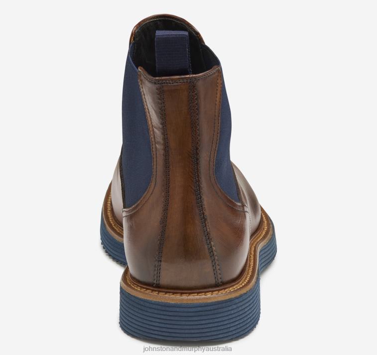Shoes Brown Italian Calfskin XB6RX239 Johnston & Murphy Men Jameson Chelsea Boot - Image 3