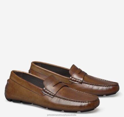 Shoes Brown Italian Calfskin XB6RX270 Johnston & Murphy Men Dayton Penny