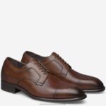 Shoes Brown Italian Calfskin XB6RX319 Johnston & Murphy Men Ellsworth Cap Toe