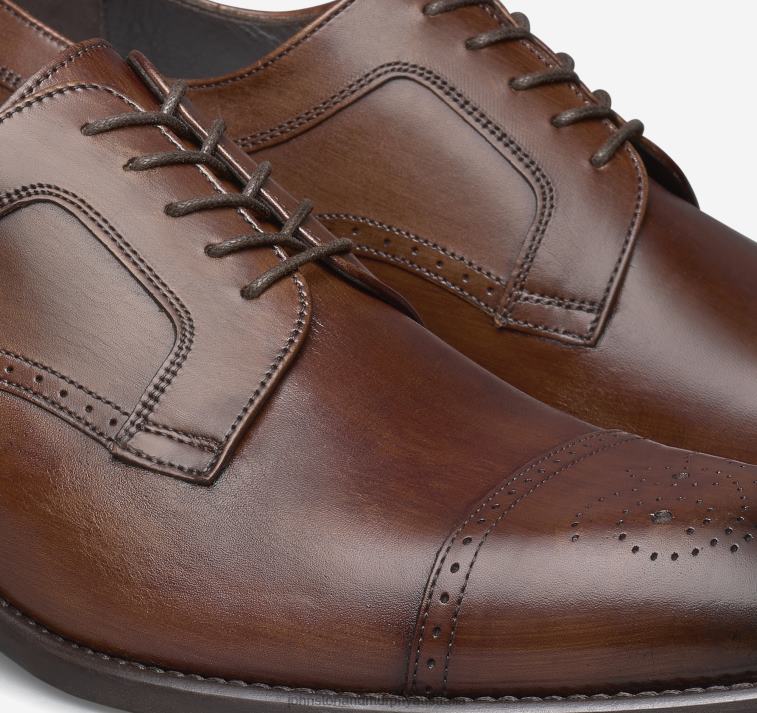 Shoes Brown Italian Calfskin XB6RX319 Johnston & Murphy Men Ellsworth Cap Toe - Image 5