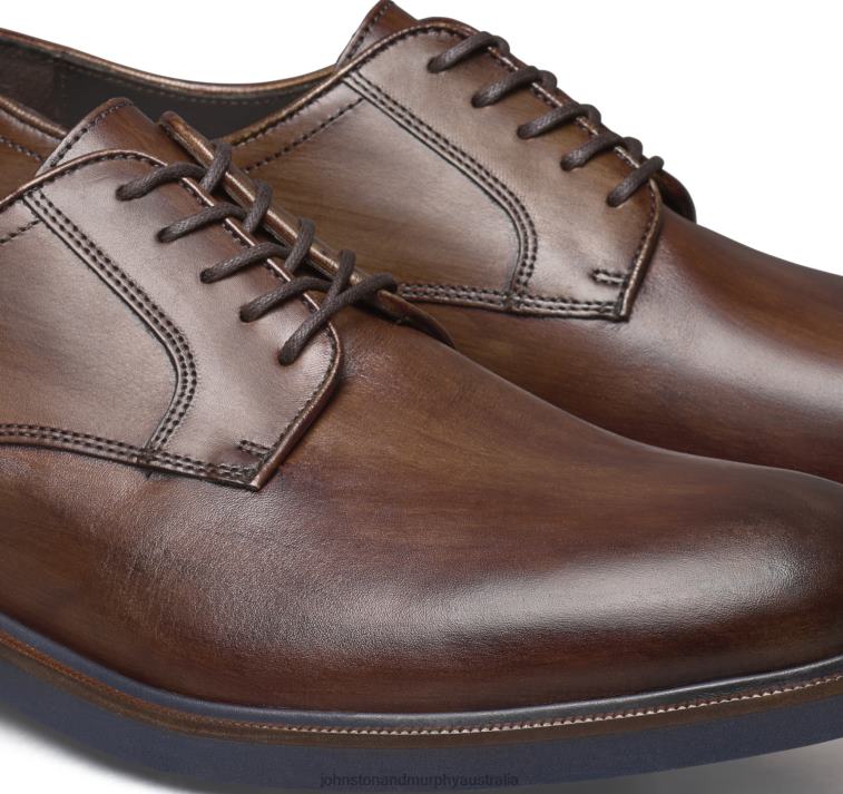 Shoes Brown Italian Calfskin XB6RX326 Johnston & Murphy Men Hartley Plain Toe - Image 5