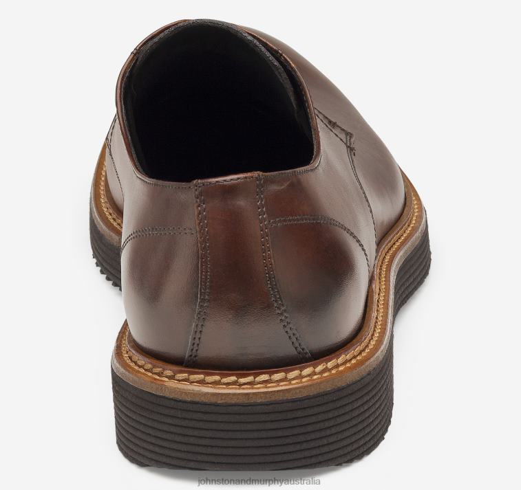 Shoes Brown Italian Calfskin XB6RX328 Johnston & Murphy Men Jameson Plain Toe - Image 3