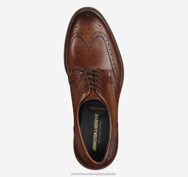 Shoes Brown Italian Calfskin XB6RX360 Johnston & Murphy Men Hartley Wingtip - Image 2