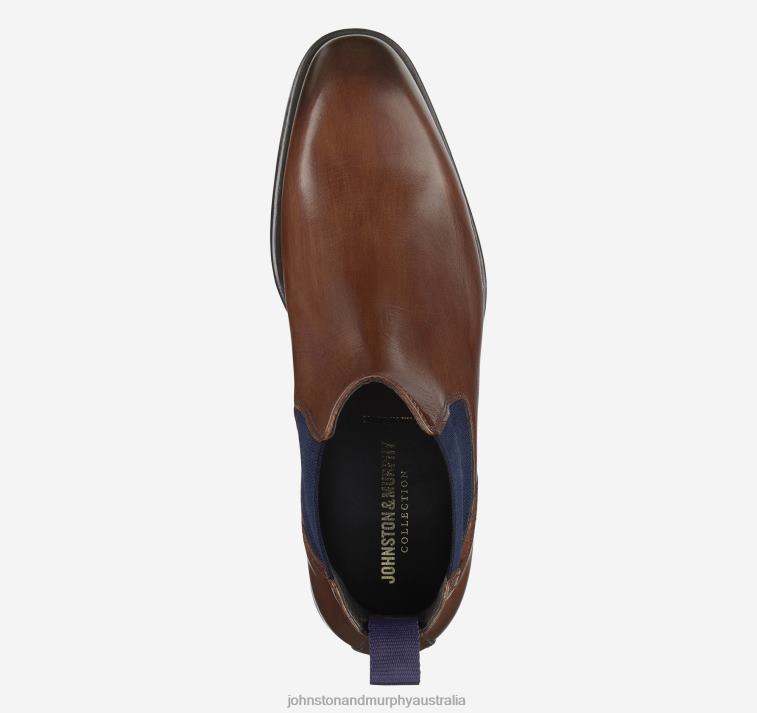 Shoes Brown Italian Calfskin XB6RX381 Johnston & Murphy Men Ellsworth Chelsea Boot - Image 2