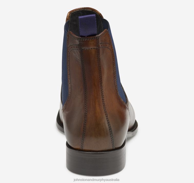 Shoes Brown Italian Calfskin XB6RX381 Johnston & Murphy Men Ellsworth Chelsea Boot - Image 3
