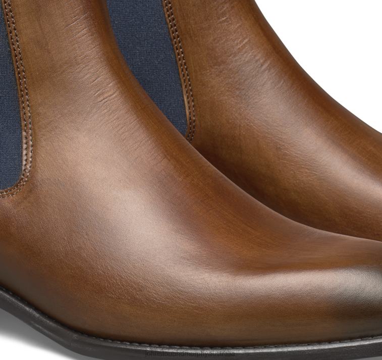 Shoes Brown Italian Calfskin XB6RX381 Johnston & Murphy Men Ellsworth Chelsea Boot - Image 5