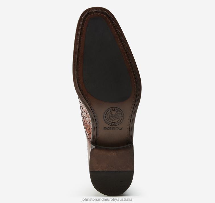 Shoes Brown Italian Woven Calfskin XB6RX182 Johnston & Murphy Men Ellsworth Cap Toe - Image 4