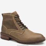 Shoes Brown Oiled Full Grain/Shearling XB6RX384 Johnston & Murphy Men Barrett Plain Toe Shearling Boot
