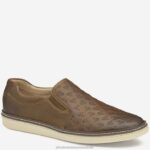 Shoes Brown Oiled Full Grain XB6RX26 Johnston & Murphy Men McGuffey Skull Embossed Slip-On