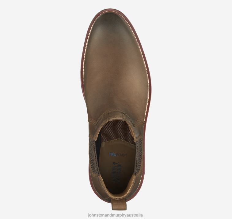 Shoes Brown Oiled Full Grain XB6RX292 Johnston & Murphy Men Upton Chelsea Boot - Image 2