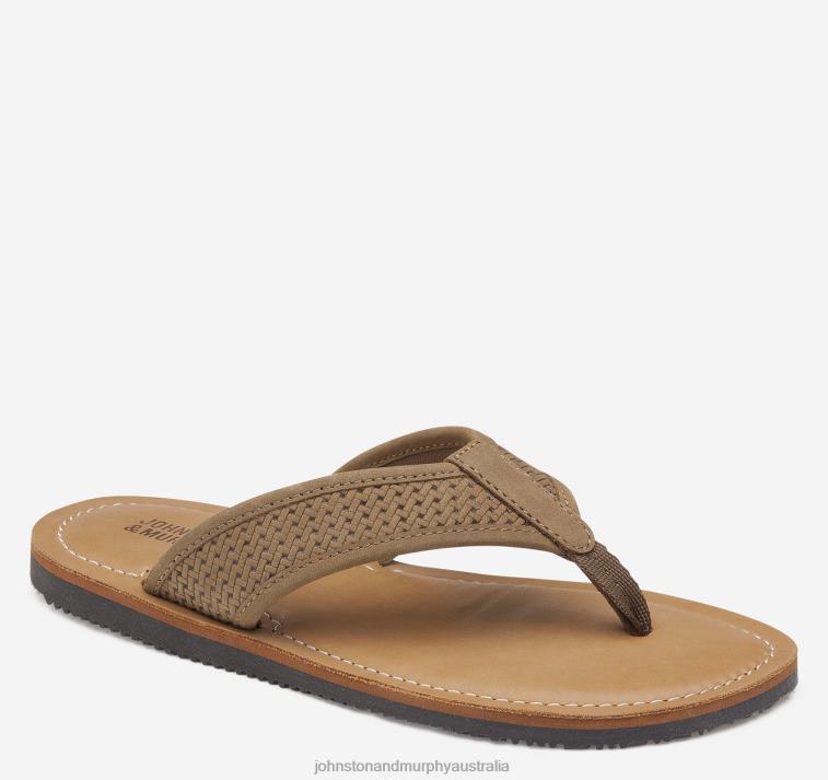 Shoes Brown Oiled Nubuck XB6RX1341 Johnston & Murphy Boy Big Kid Norris Thong - Image 1