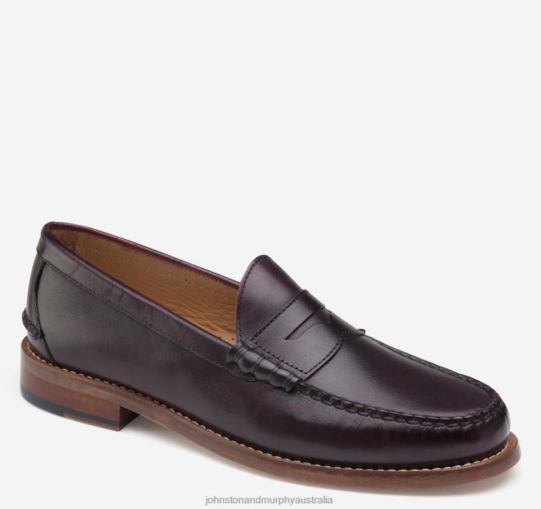 shoes_burgundy_full_grain_xb6rx340_johnston_murphy_men_halstead_penny.jpg Shoes Burgundy Full Grain XB6RX340 Johnston & Murphy Men Halstead Penny - Image 1