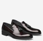 Shoes Burgundy Italian Textured Patent XB6RX366 Johnston & Murphy Men Highland Tassel Slip-On