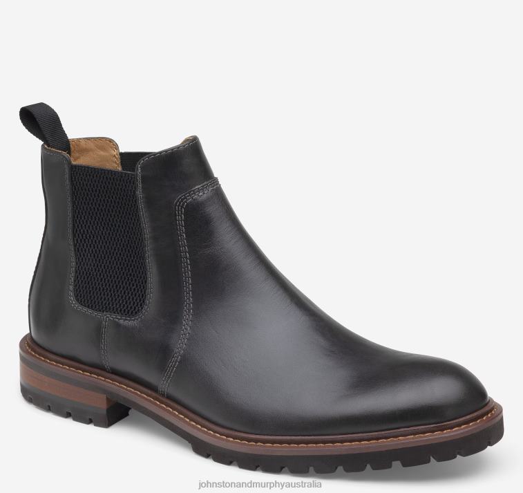 Shoes Charcoal Full Grain XB6RX335 Johnston & Murphy Men Barrett Chelsea Boot - Image 1