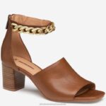 Shoes Cognac Calfskin XB6RX1203 Johnston & Murphy Women Evelyn Chain Sandal