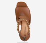 Shoes Cognac Calfskin XB6RX1203 Johnston & Murphy Women Evelyn Chain Sandal - Image 4