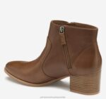 Shoes Cognac Calfskin XB6RX1268 Johnston & Murphy Women Trista Double-Zip Bootie - Image 2