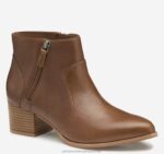 Shoes Cognac Calfskin XB6RX1268 Johnston & Murphy Women Trista Double-Zip Bootie
