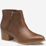 Shoes Cognac Calfskin XB6RX1268 Johnston & Murphy Women Trista Double-Zip Bootie