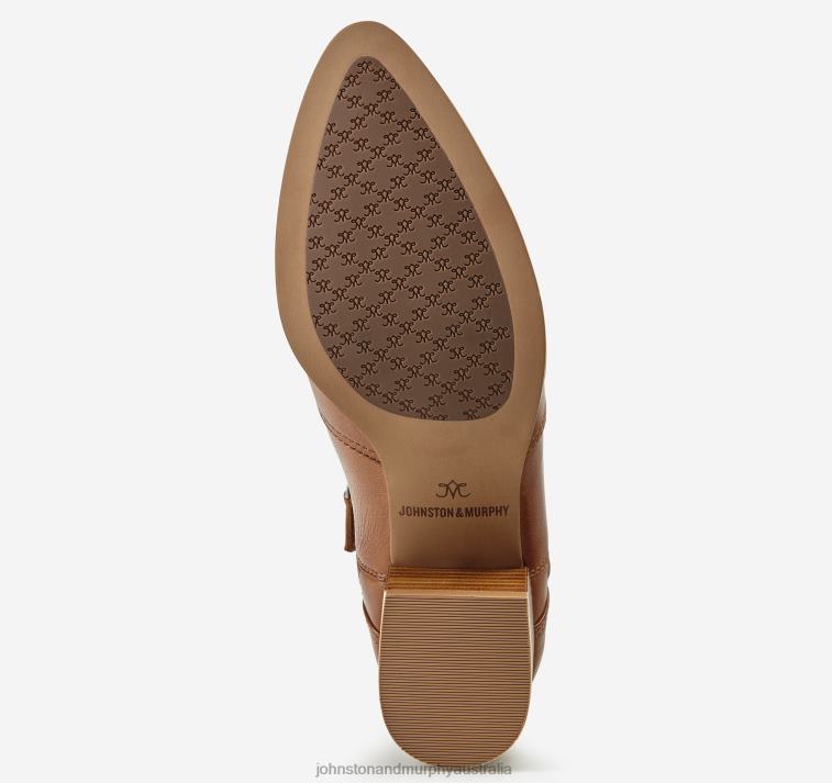 Shoes Cognac Calfskin XB6RX1268 Johnston & Murphy Women Trista Double-Zip Bootie - Image 5