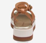 Shoes Cognac Faux Leather Upper XB6RX1233 Johnston & Murphy Women Grace Woven Sandal - Image 3