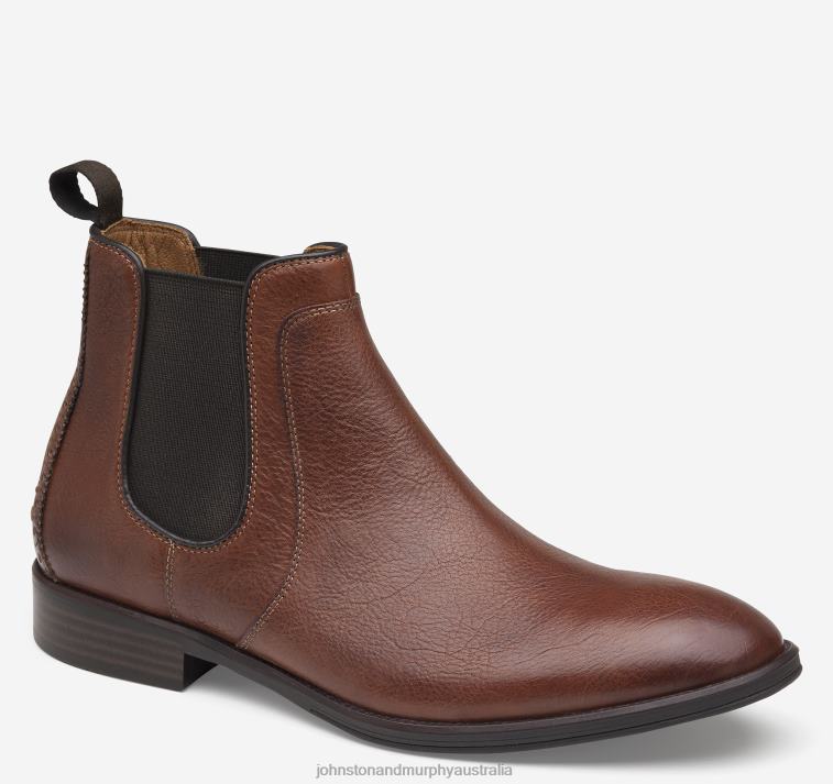 Shoes Cognac Full Grain XB6RX367 Johnston & Murphy Men Henrick Chelsea Boot - Image 1