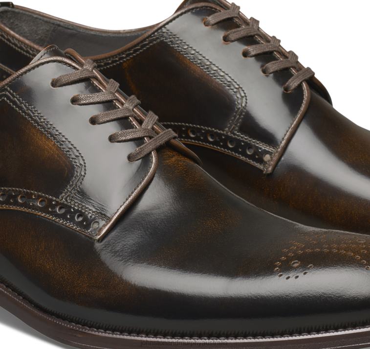 Shoes Cognac Italian Calfskin XB6RX209 Johnston & Murphy Men Flynn Plain Toe - Image 5