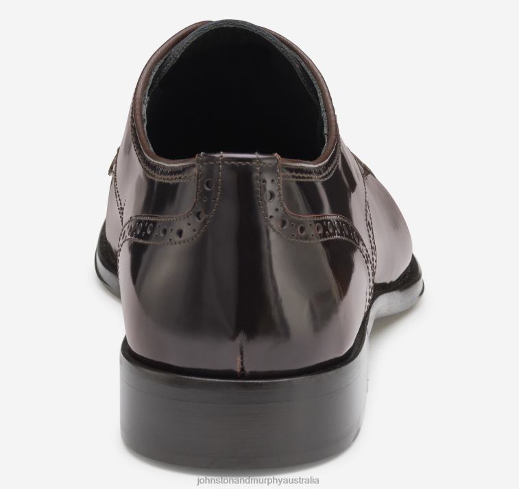 Shoes Cognac Italian Calfskin XB6RX322 Johnston & Murphy Men Flynn Cap Toe - Image 3