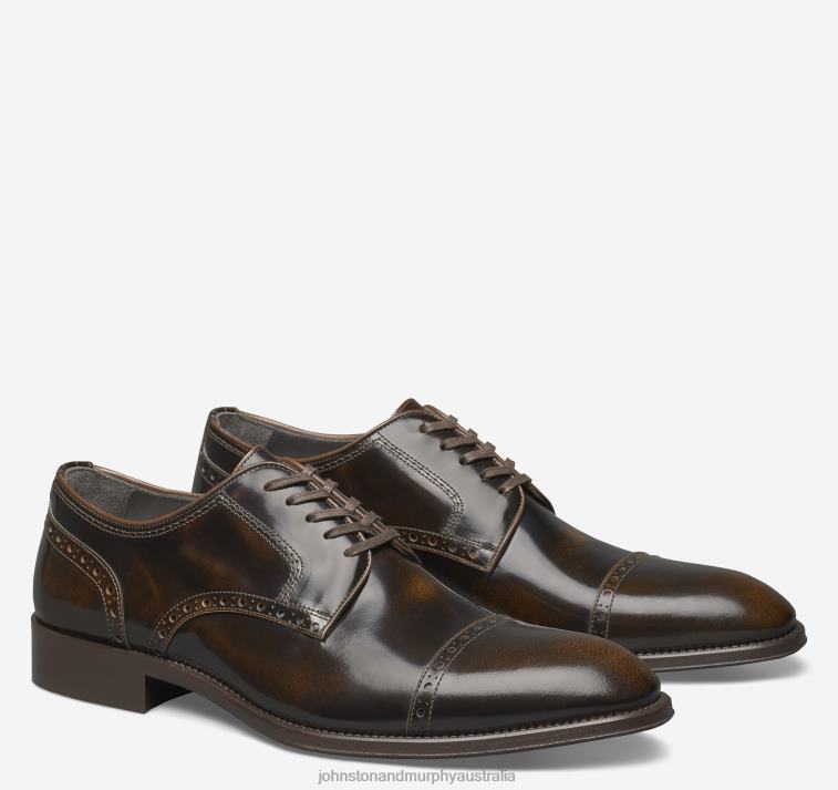 shoes_cognac_italian_calfskin_xb6rx322_johnston_murphy_men_flynn_cap_toe.jpg Shoes Cognac Italian Calfskin XB6RX322 Johnston & Murphy Men Flynn Cap Toe - Image 1