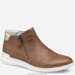 Shoes Cognac Italian Washed Sheepskin XB6RX1228 Johnston & Murphy Women Emery Zip Bootie