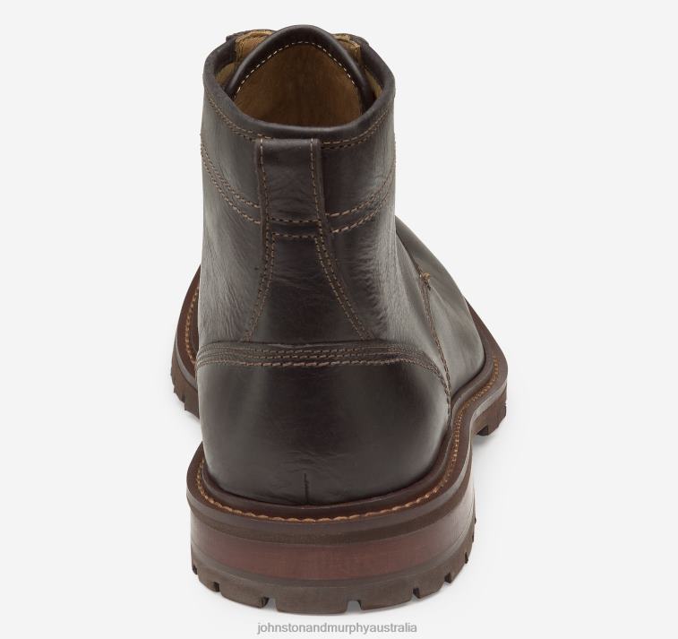 Shoes Dark Brown Full Grain XB6RX336 Johnston & Murphy Men Barrett Plain Toe Boot - Image 3