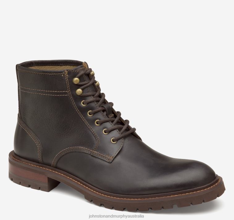 shoes_dark_brown_full_grain_xb6rx336_johnston_murphy_men_barrett_plain_toe_boot.jpg Shoes Dark Brown Full Grain XB6RX336 Johnston & Murphy Men Barrett Plain Toe Boot - Image 1
