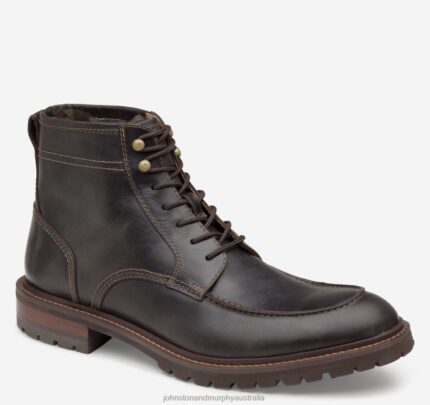 Shoes Dark Brown Full Grain XB6RX350 Johnston & Murphy Men Barrett Moc Toe Shearling Boot