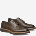 Shoes Dark Brown Italian Calfskin XB6RX198 Johnston & Murphy Men Jameson Longwing