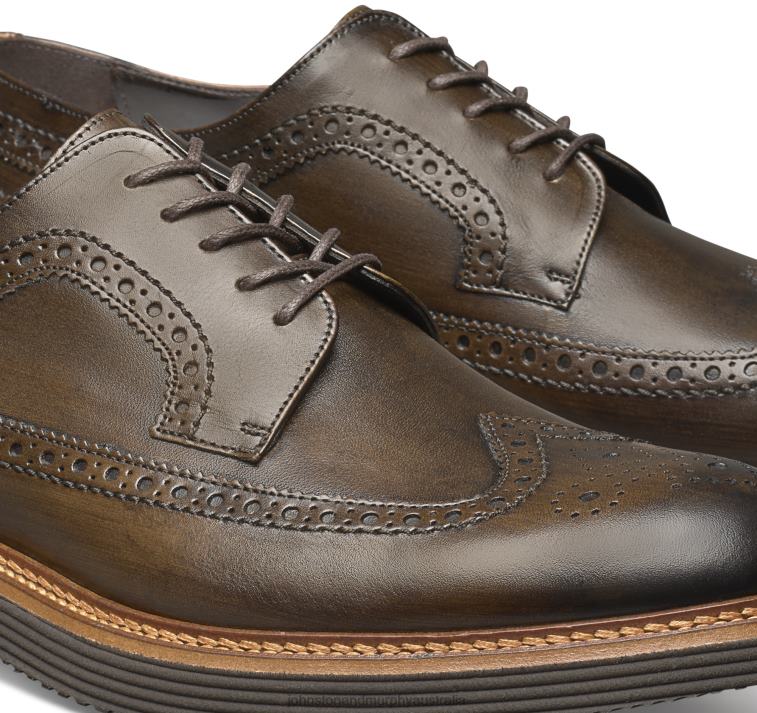 Shoes Dark Brown Italian Calfskin XB6RX198 Johnston & Murphy Men Jameson Longwing - Image 5