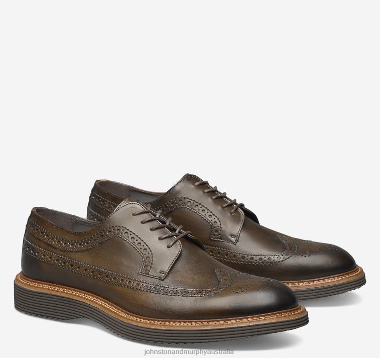 shoes_dark_brown_italian_calfskin_xb6rx198_johnston_murphy_men_jameson_longwing.jpg Shoes Dark Brown Italian Calfskin XB6RX198 Johnston & Murphy Men Jameson Longwing - Image 1