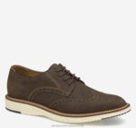 Shoes Dark Brown Nubuck XB6RX265 Johnston & Murphy Men Upton Embossed Wingtip