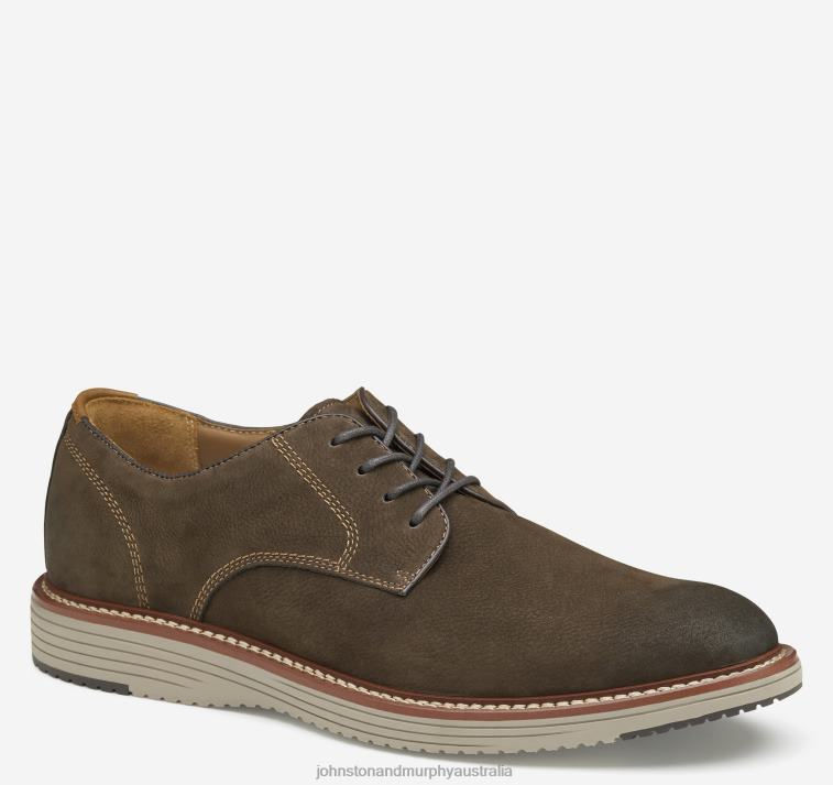 Shoes Dark Brown Nubuck XB6RX97 Johnston & Murphy Men Upton Plain Toe - Image 1