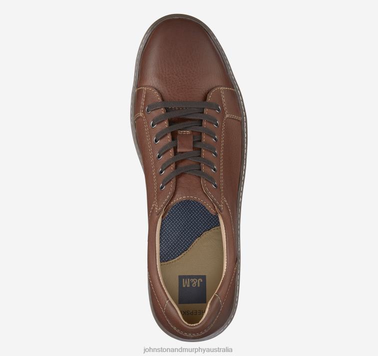 Shoes Dark Brown Tumbled Full Grain XB6RX143 Johnston & Murphy Men McGuffey Lace-to-Toe - Image 2