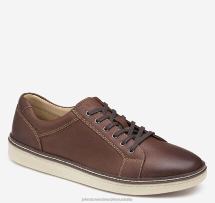 Shoes Dark Brown Tumbled Full Grain XB6RX143 Johnston & Murphy Men McGuffey Lace-to-Toe