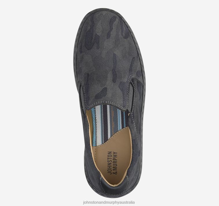 Shoes Dark Gray Camouflage Suede XB6RX1337 Johnston & Murphy Boy Big Kid McGuffey Slip-On - Image 2