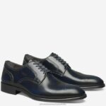Shoes Dark Navy Italian Calfskin XB6RX330 Johnston & Murphy Men Flynn Plain Toe