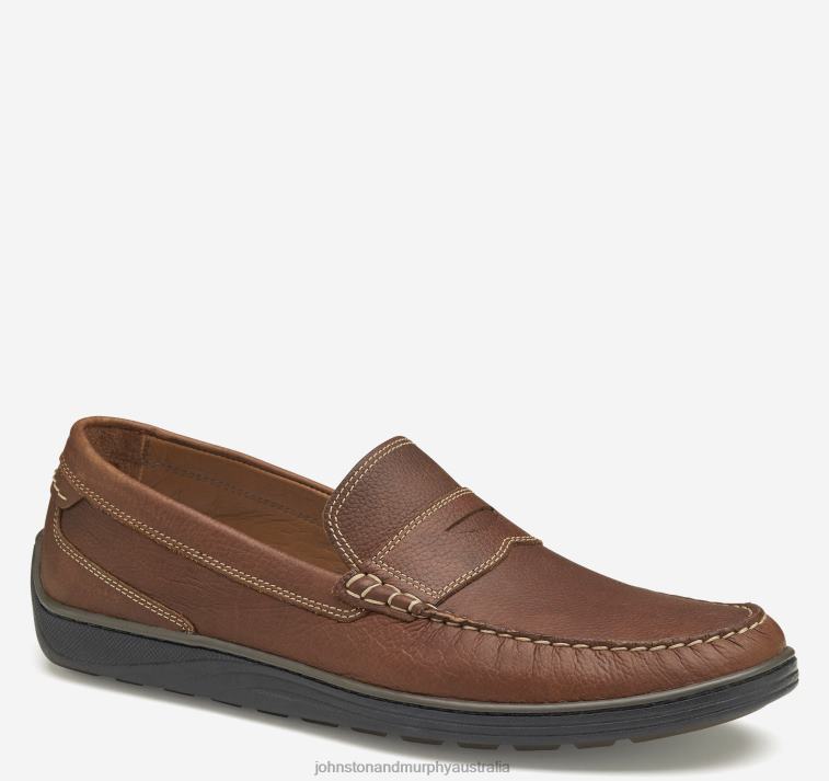 shoes_dark_tan_full_grain_xb6rx99_johnston_murphy_men_emmett_penny.jpg Shoes Dark Tan Full Grain XB6RX99 Johnston & Murphy Men Emmett Penny - Image 1