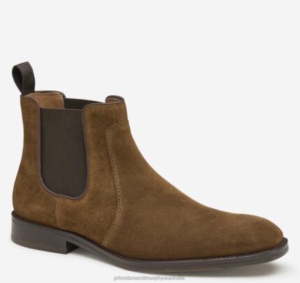 Shoes Dark Tan Suede XB6RX374 Johnston & Murphy Men Meade Chelsea Boot